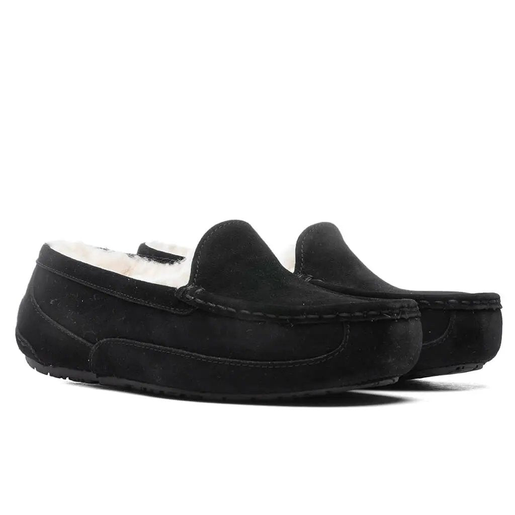 Kids Ascot Slipper - Black Suede Tektoty