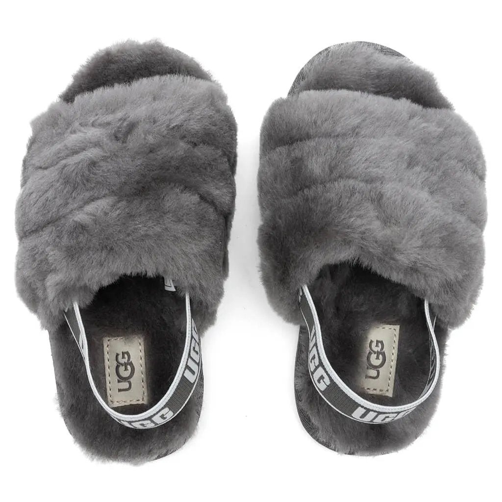 Toddlers Fluff Yeah Slide - Charcoal Tektoty