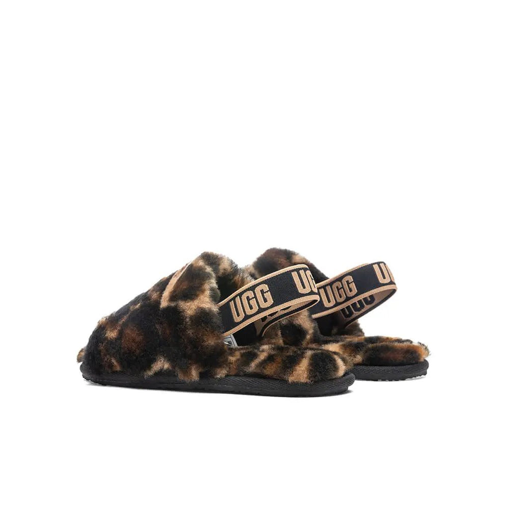 Toddlers Fluff Yeah Slide Panther Print - Butterscotch Tektoty