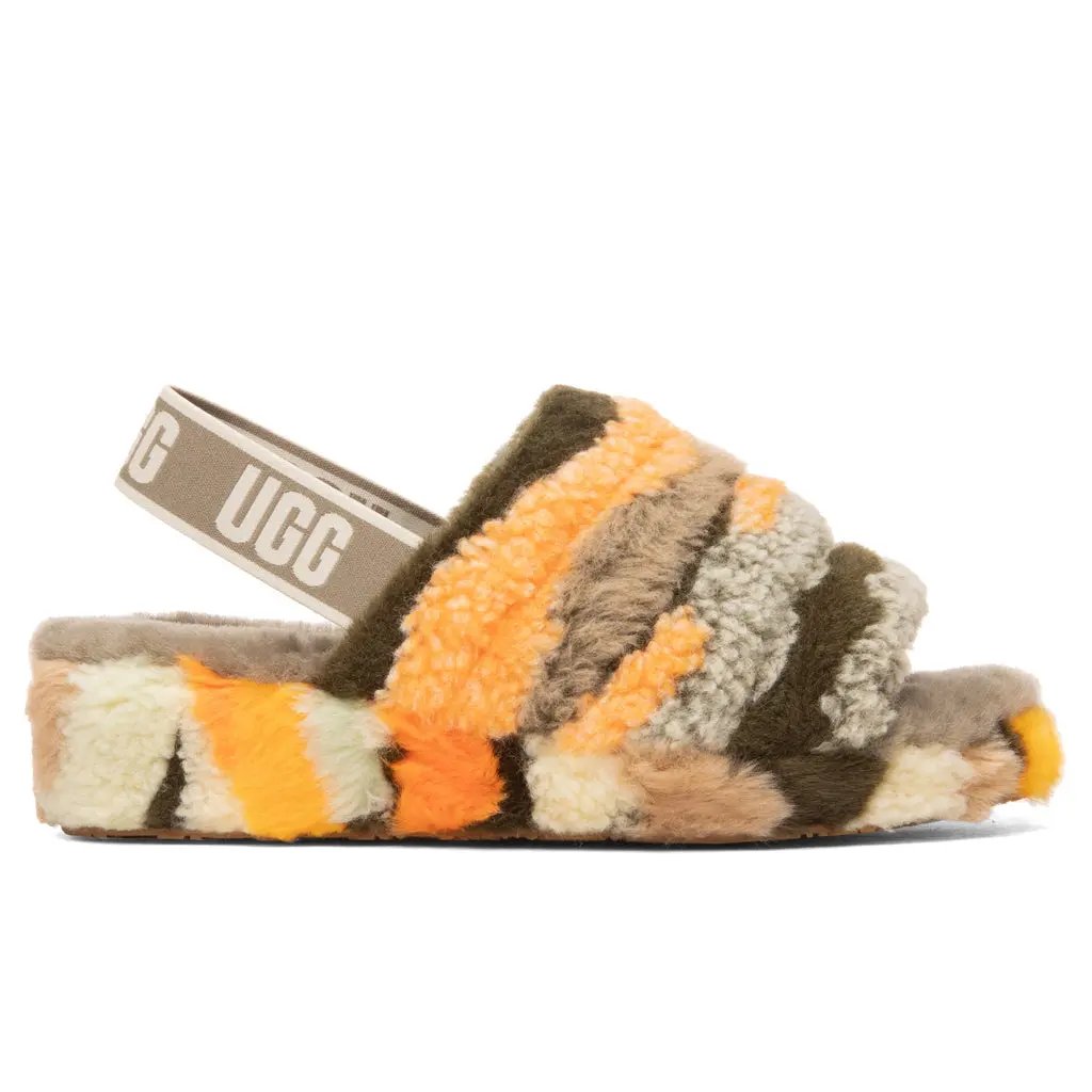 Women's Fluff Yeah Slide Cali Collage - Olive Tektoty