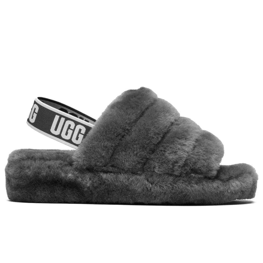 Women's Fluff Yeah Slide - Charcoal Tektoty