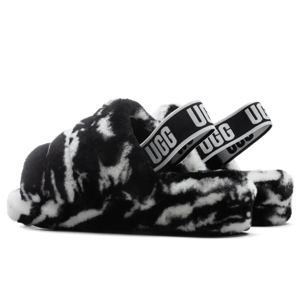 Women's Fluff Yeah Slide Marble - Black Tektoty