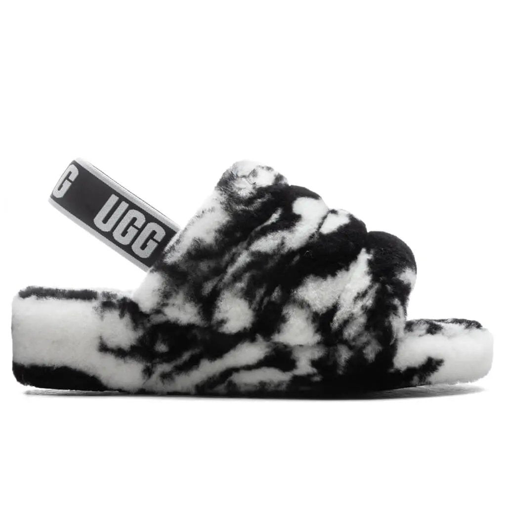 Women's Fluff Yeah Slide Marble - Black Tektoty