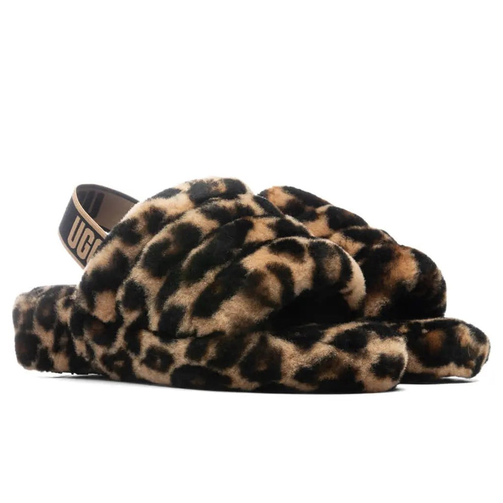 Women's Fluff Yeah Slide Panther Print - Butterscotch Tektoty