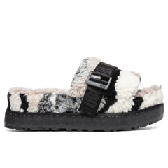 Women's Fluffita Cali Collage Slide - Black/Grey Tektoty