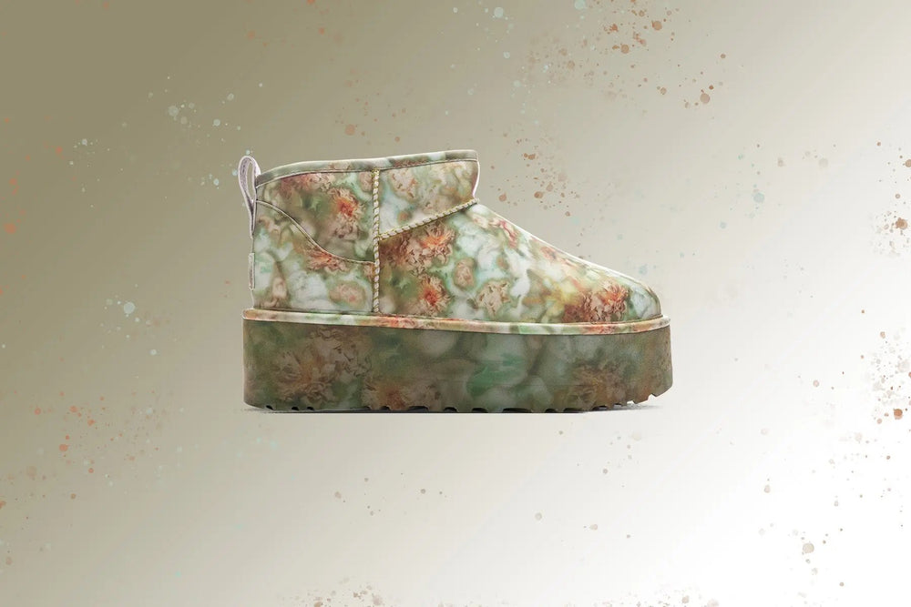UGG x Collina Strada Classic Ultra Mini Platform - Green Floral Tektoty