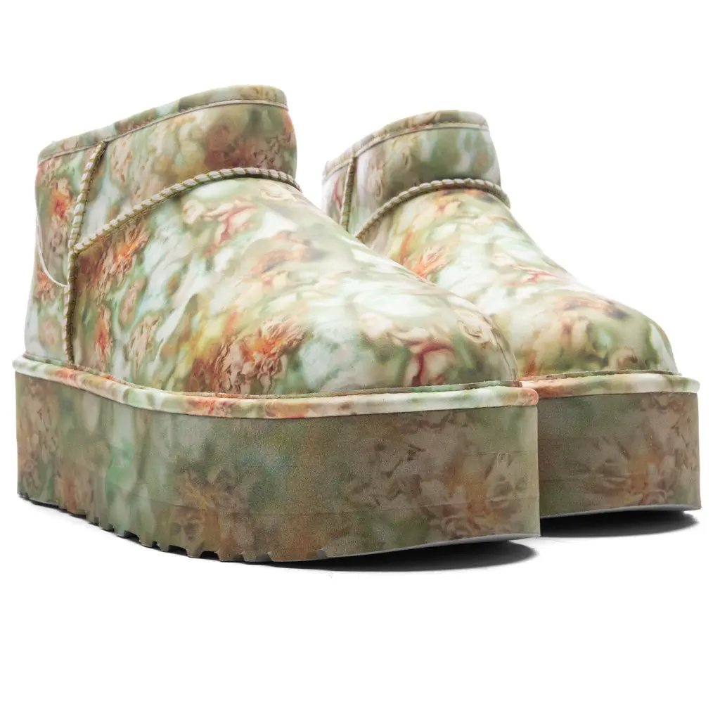 UGG x Collina Strada Classic Ultra Mini Platform - Green Floral Tektoty