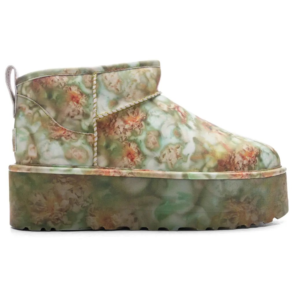 UGG x Collina Strada Classic Ultra Mini Platform - Green Floral Tektoty