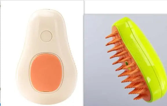 Steamy Cat Brush Cat Dog Grooming Comb Electric Self Cleaning Steam Cat Brush For Massage Avocado Shape Pet Spray Cat Grooming Tektoty