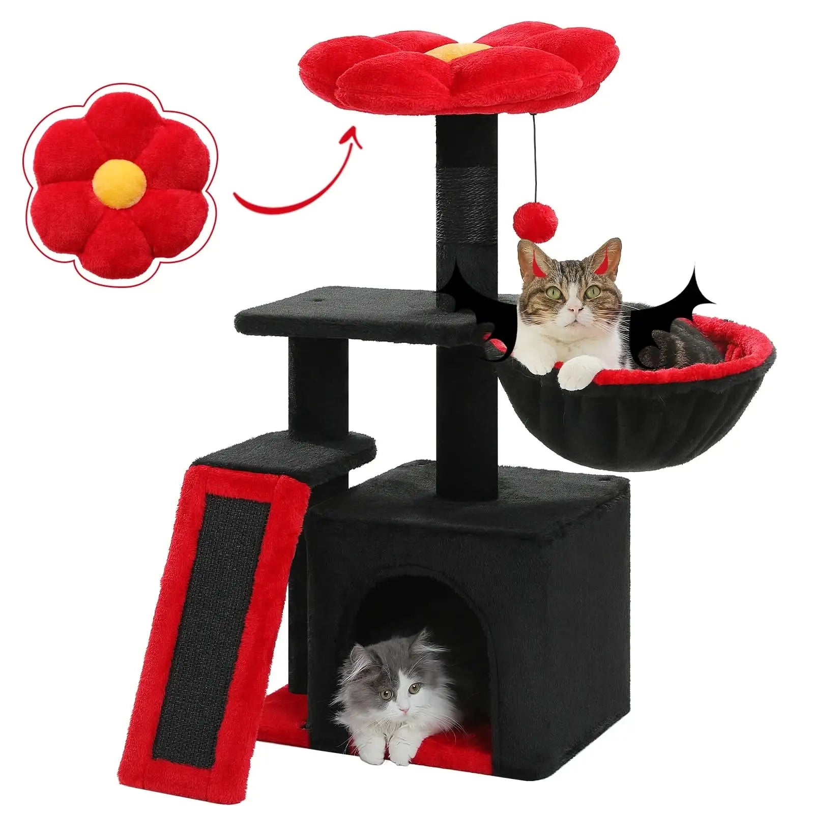 Cozy Cat Adventure Tower|Small Cat Tree Cat Tower Tektoty