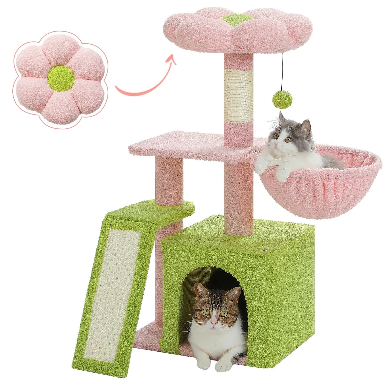Cozy Cat Adventure Tower|Small Cat Tree Cat Tower Tektoty