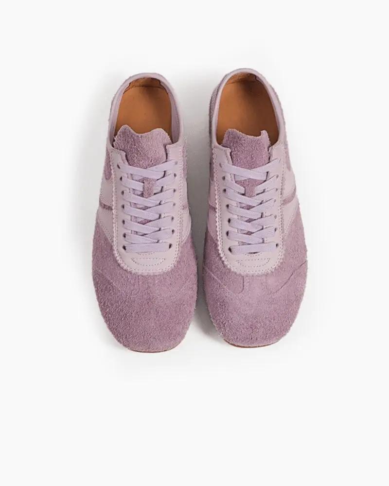Color Pop Retro Suede Nappa Leather Sneakers Tektoty