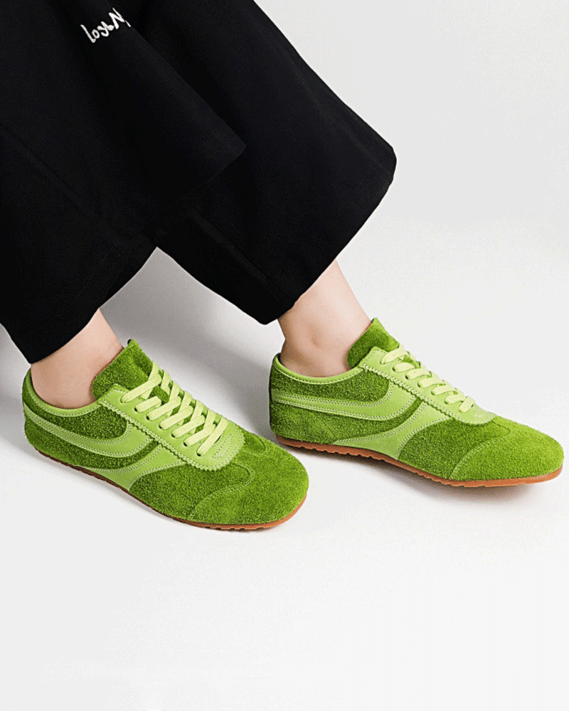 Color Pop Retro Suede Nappa Leather Sneakers Tektoty