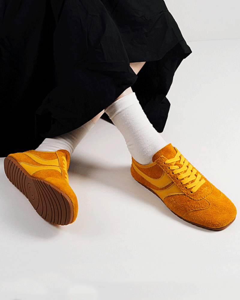 Color Pop Retro Suede Nappa Leather Sneakers Tektoty