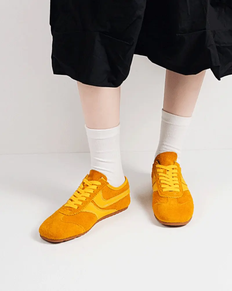 Color Pop Retro Suede Nappa Leather Sneakers Tektoty