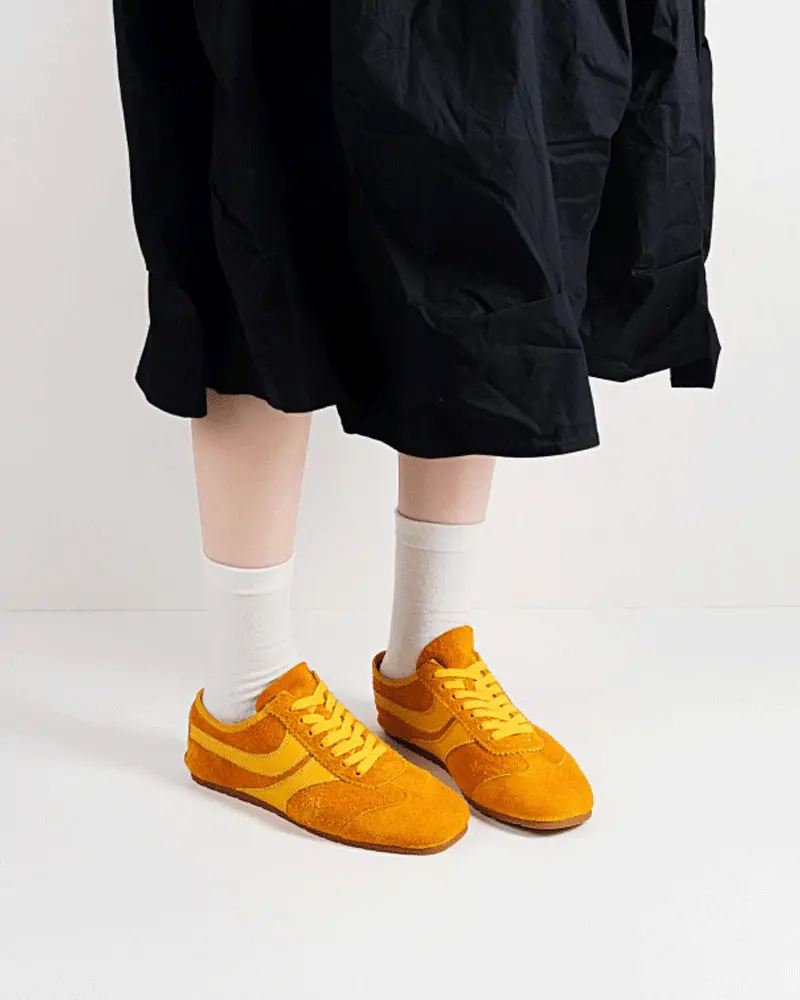 Color Pop Retro Suede Nappa Leather Sneakers Tektoty