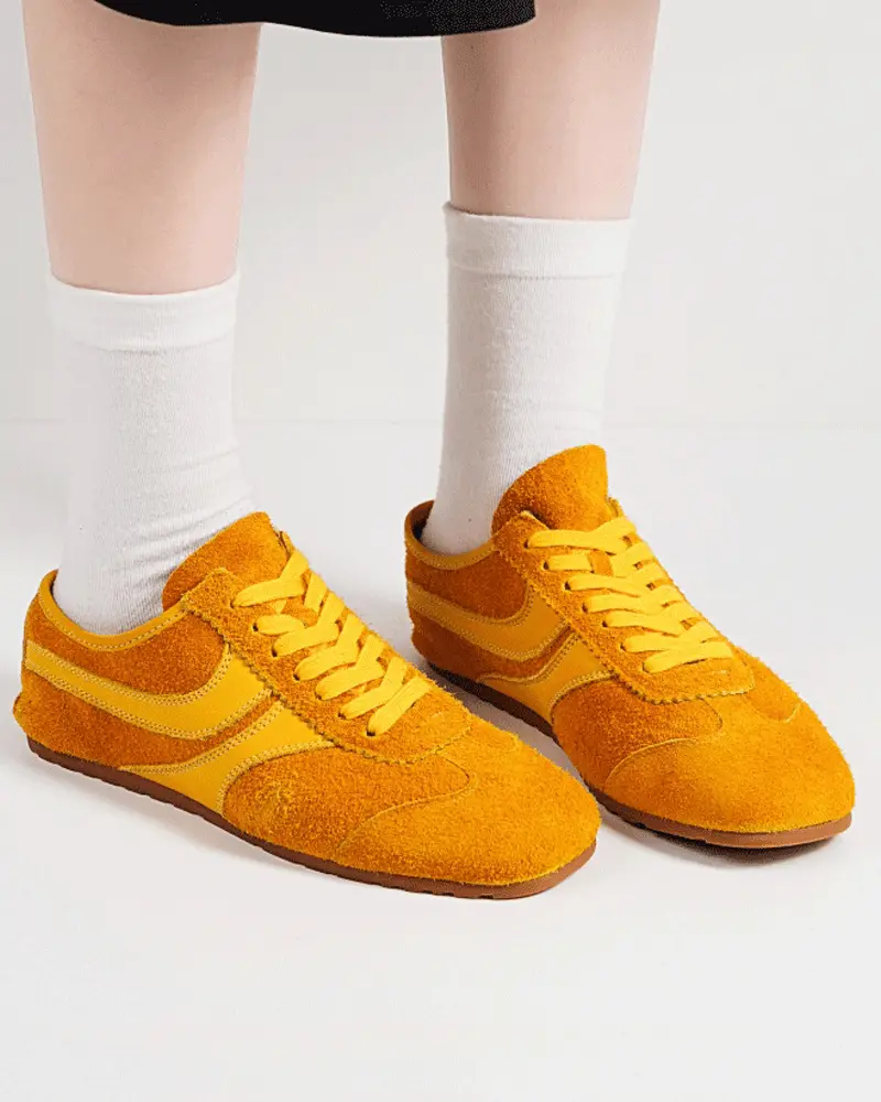 Color Pop Retro Suede Nappa Leather Sneakers Tektoty