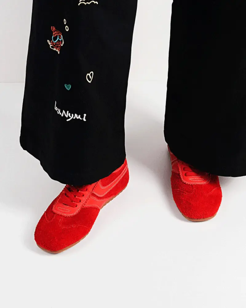 Color Pop Retro Suede Nappa Leather Sneakers Tektoty