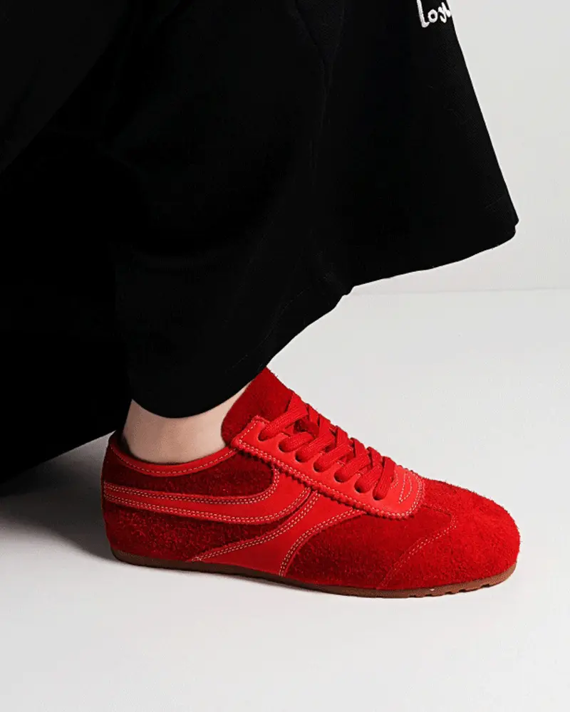 Color Pop Retro Suede Nappa Leather Sneakers Tektoty