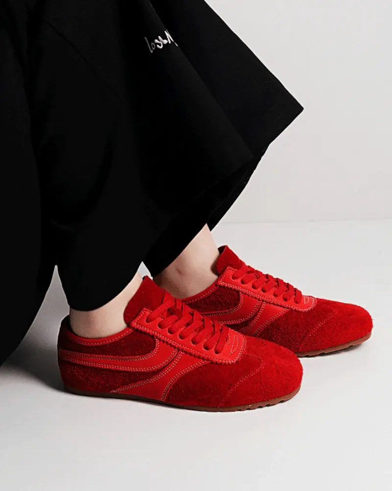 Color Pop Retro Suede Nappa Leather Sneakers Tektoty