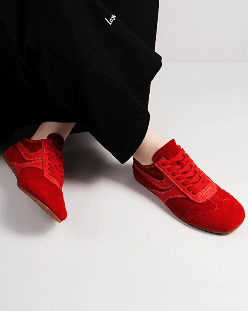 Color Pop Retro Suede Nappa Leather Sneakers Tektoty