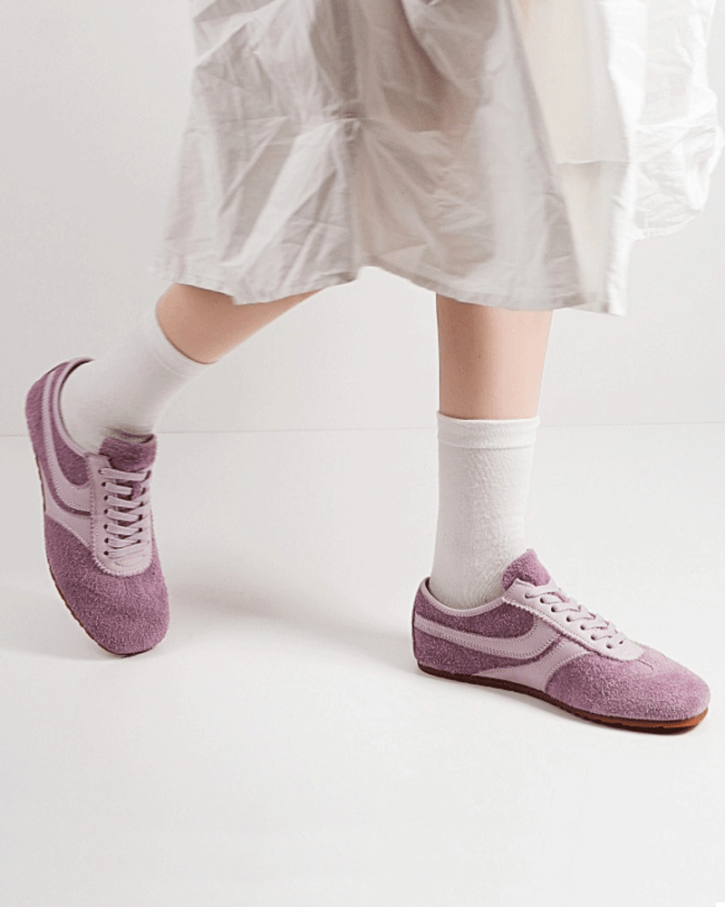 Color Pop Retro Suede Nappa Leather Sneakers Tektoty