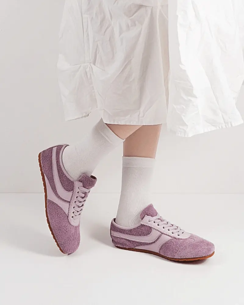 Color Pop Retro Suede Nappa Leather Sneakers Tektoty