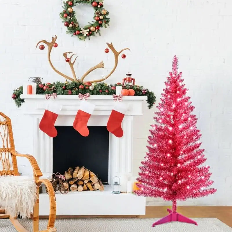 4ft Red Christmas Tree, Christmas Decorations Tektoty