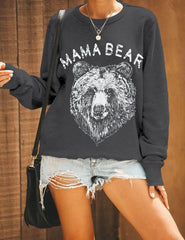 Womens Mama Sweatshirt Crewneck Loose Fit Soft Cute Long Sleeve Tops Ladies Graphic Casual Fall Mom Shirts