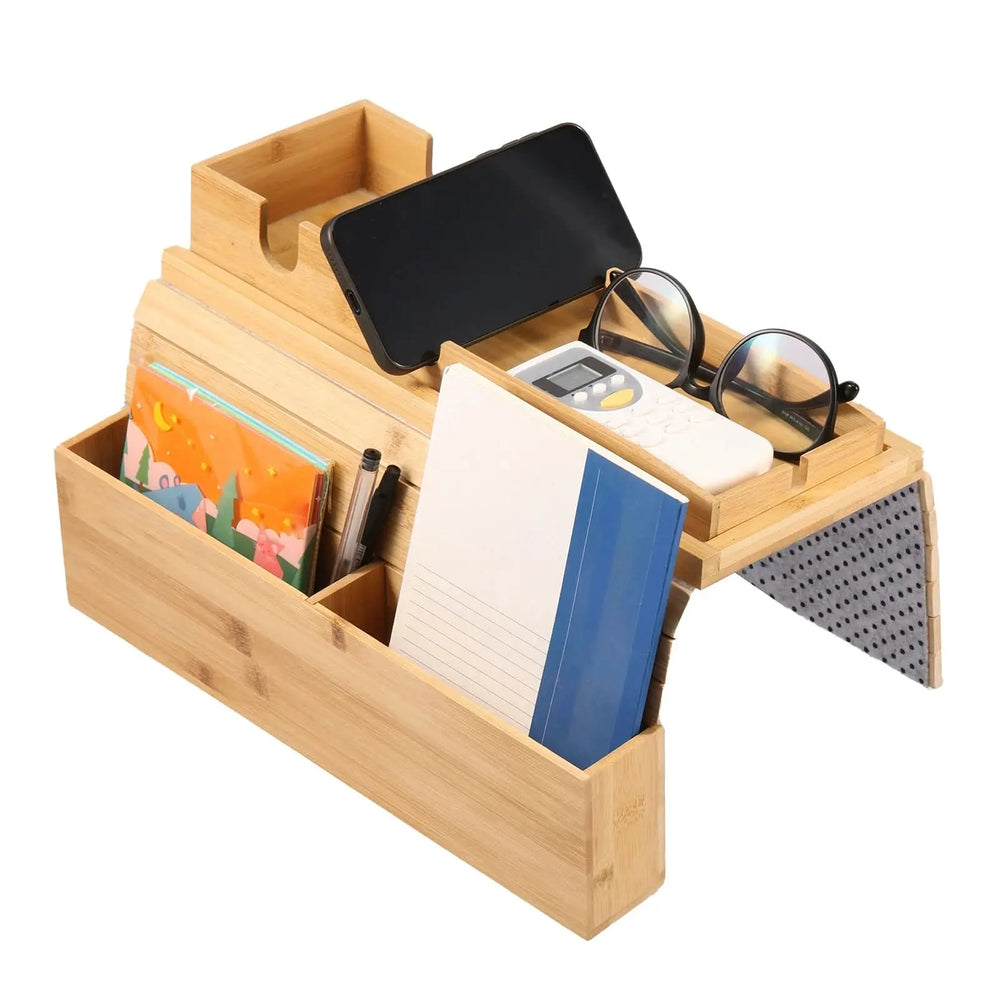 Bamboo Sofa Cup Holder Tray Tektoty