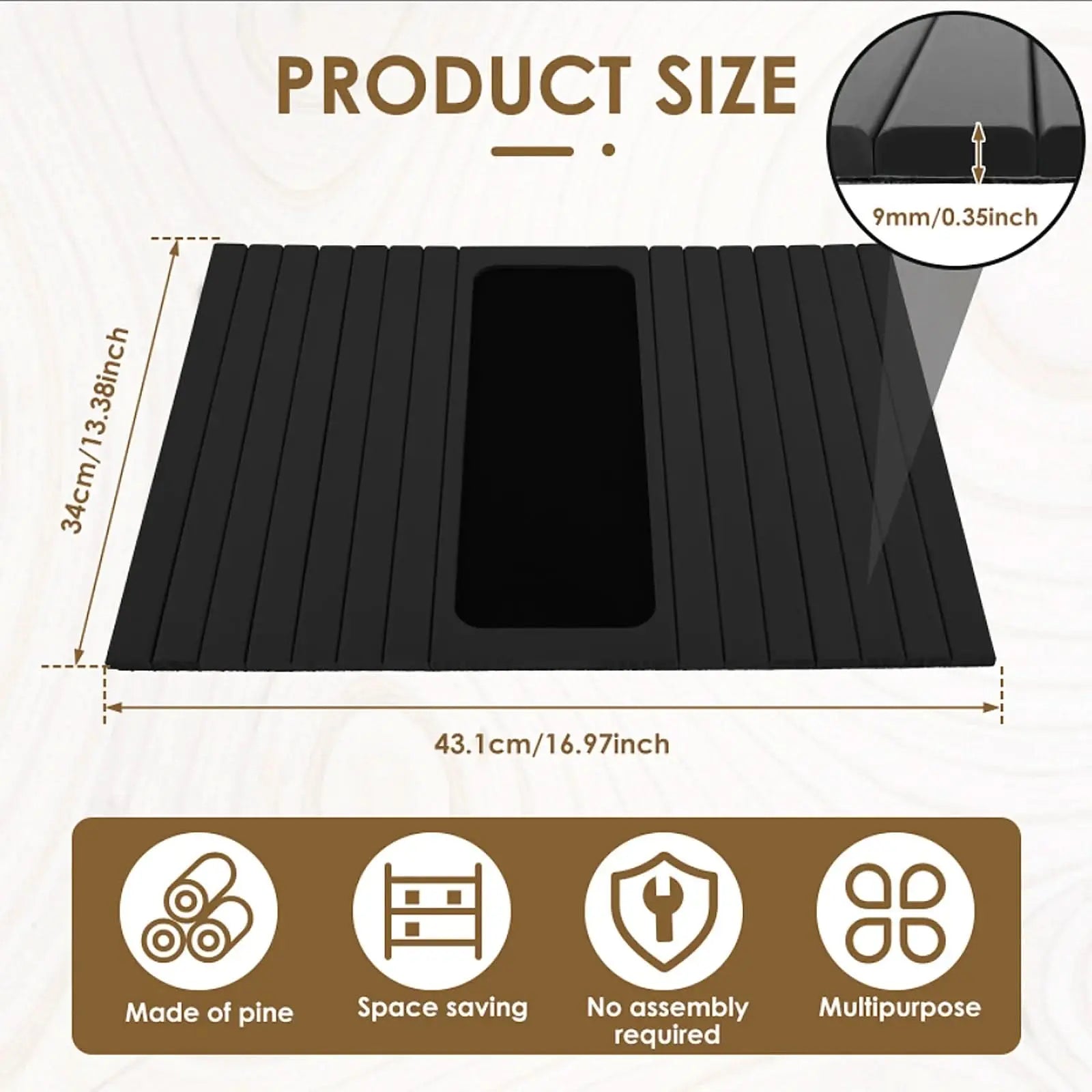 Bamboo Sofa Cup Holder Tray Tektoty