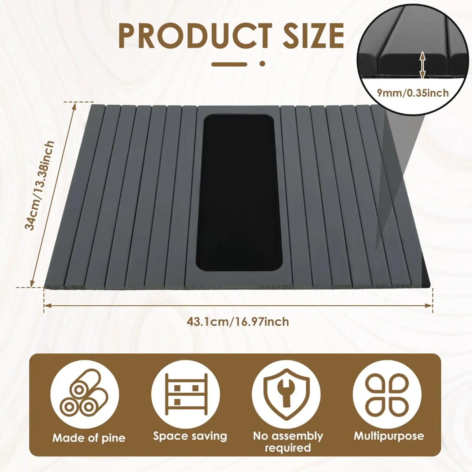 Bamboo Sofa Cup Holder Tray Tektoty