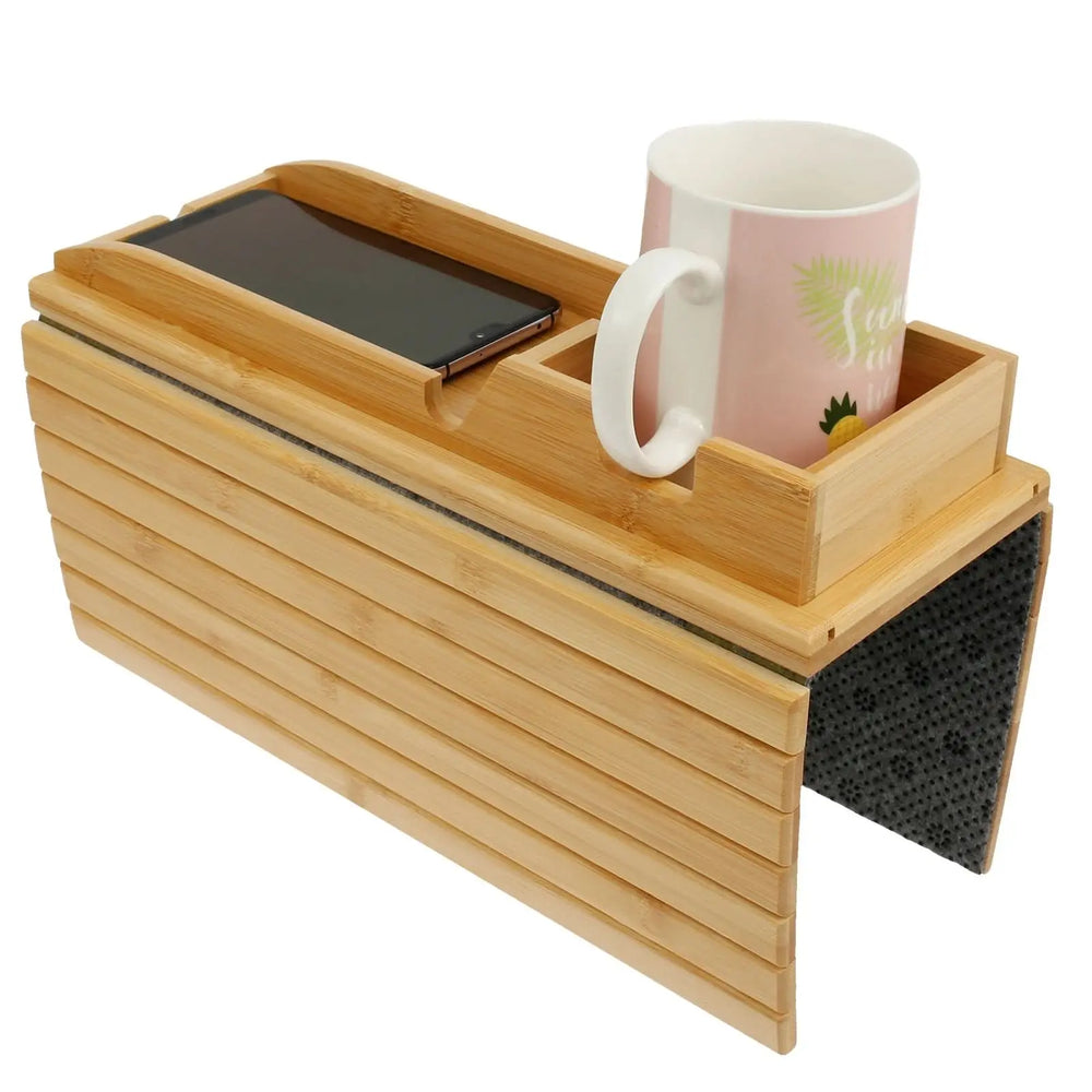 Bamboo Sofa Cup Holder Tray Tektoty