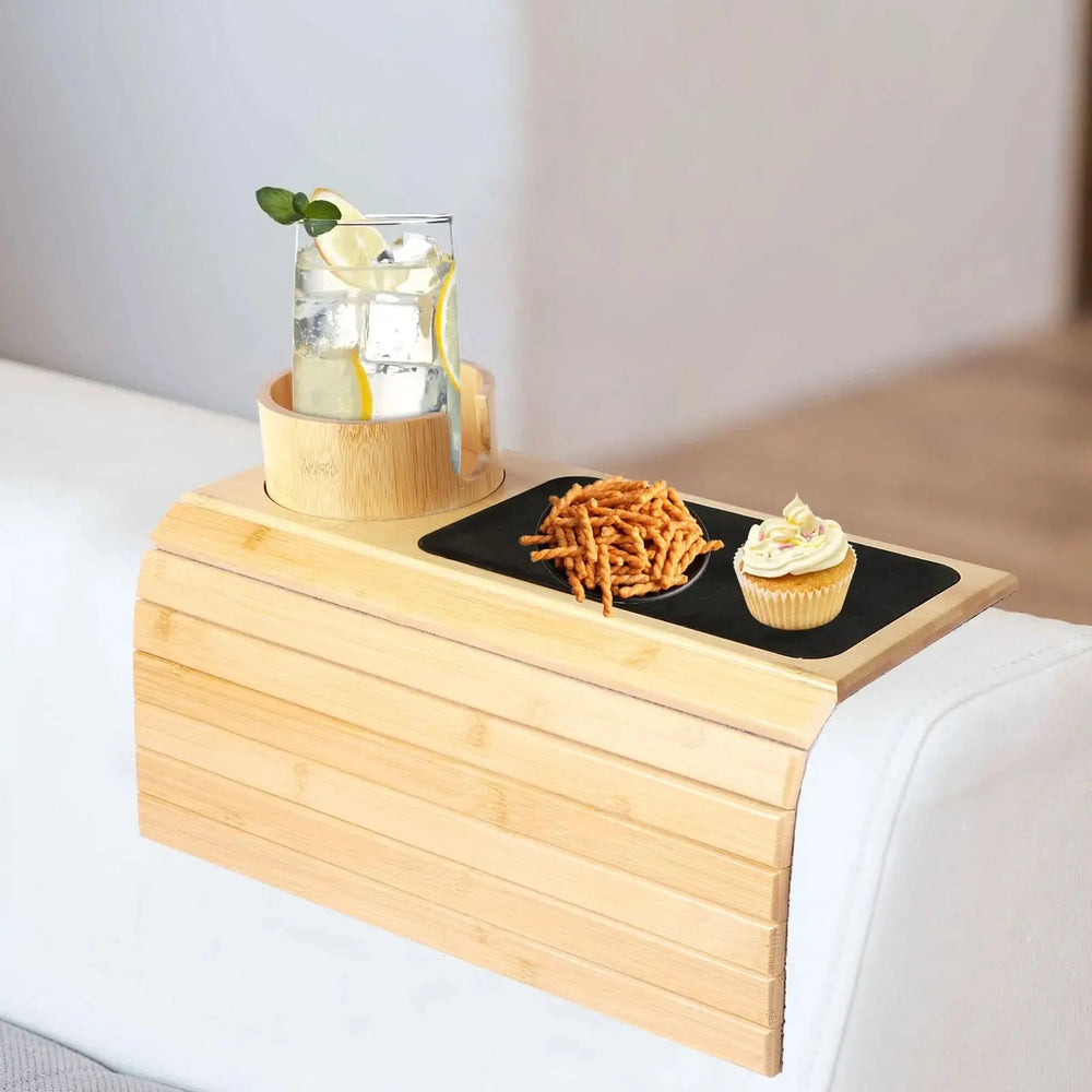 Bamboo Sofa Cup Holder Tray Tektoty
