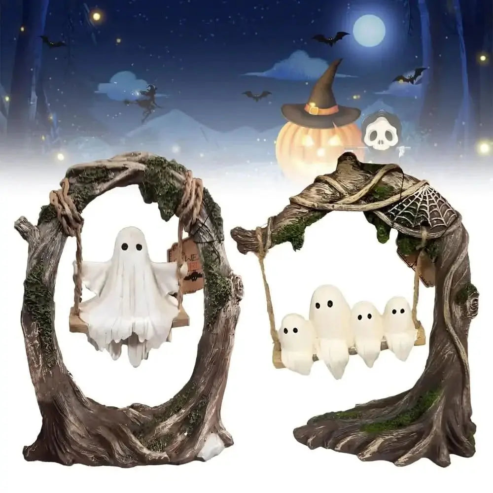 Charming Ghost Tree Swing Statue Tektoty