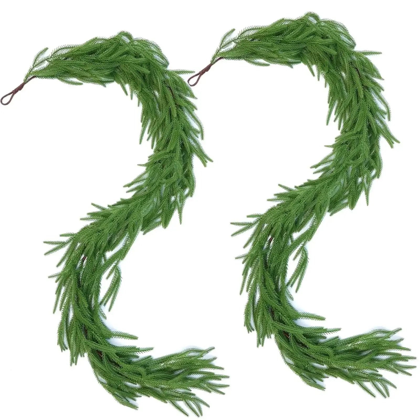 Real Touch Pine Garlands|6 FT Artificial Cedar Garlands –Realistic Touch Winter Greenery Tektoty