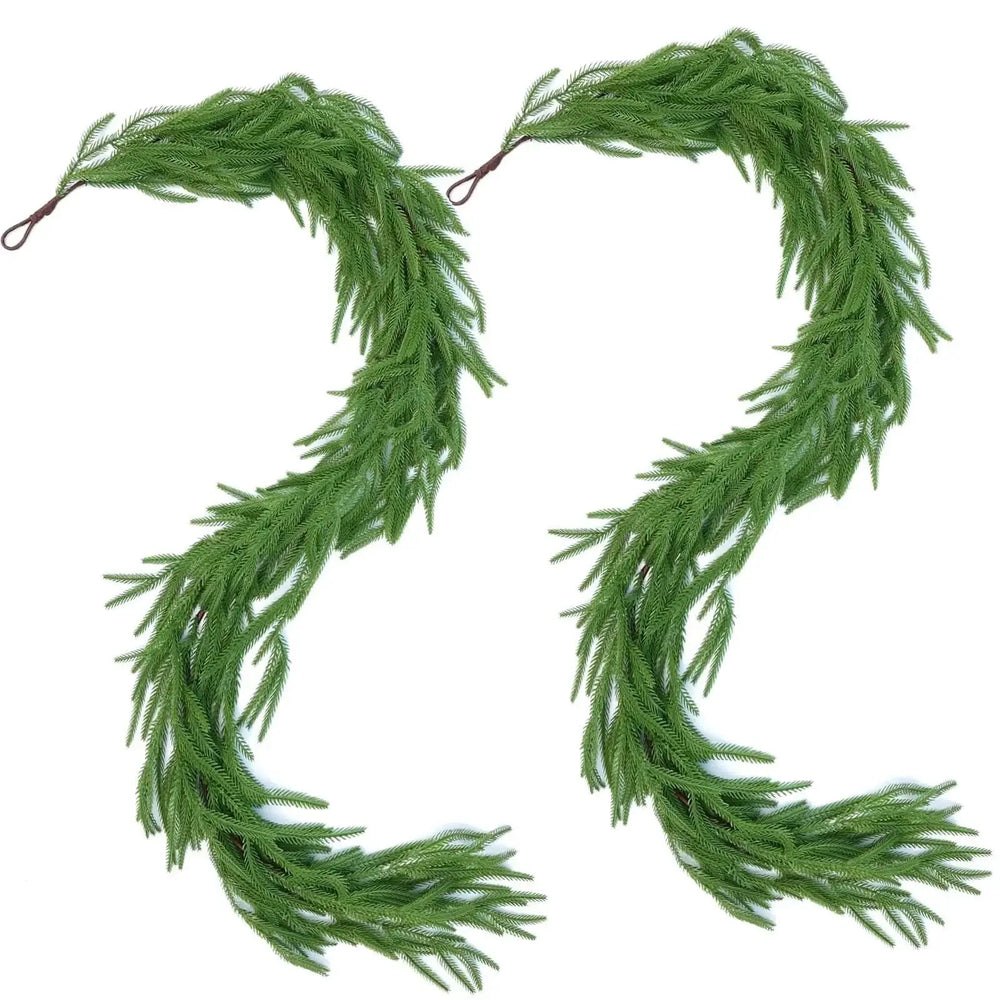 Real Touch Pine Garlands|6 FT Artificial Cedar Garlands –Realistic Touch Winter Greenery Tektoty