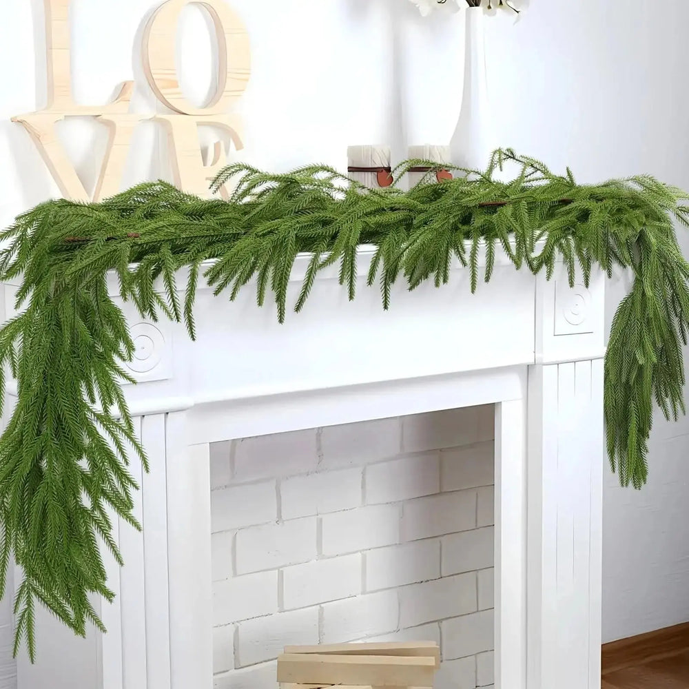 Real Touch Pine Garlands|6 FT Artificial Cedar Garlands –Realistic Touch Winter Greenery Tektoty