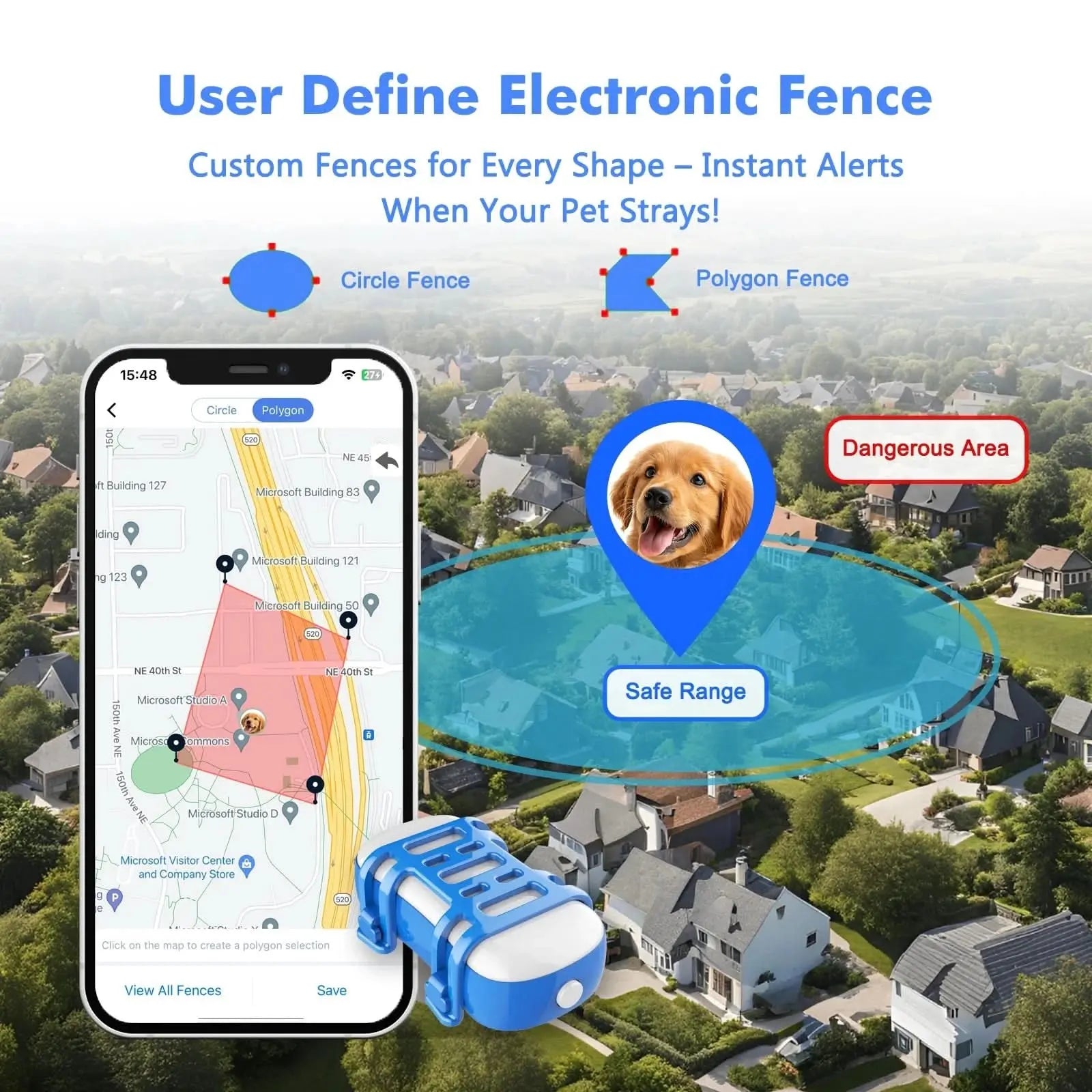 Smart Pet Tracker with App Tektoty