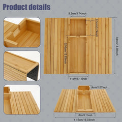 Bamboo Sofa Cup Holder Tray Tektoty