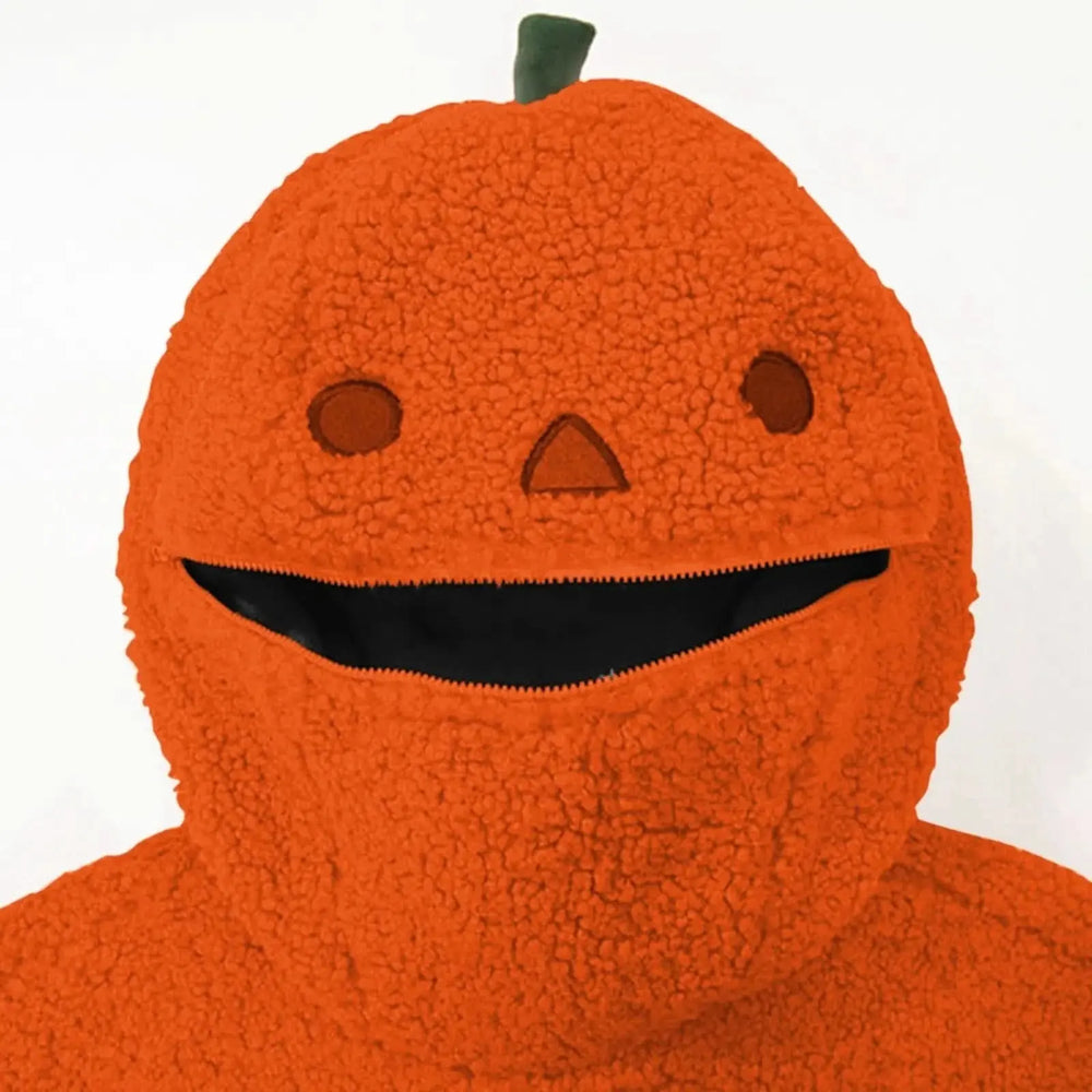 Women's Halloween Pumpkin Sweatshirt, Loose Fleece Hoodie for Autumn, Orange Tektoty