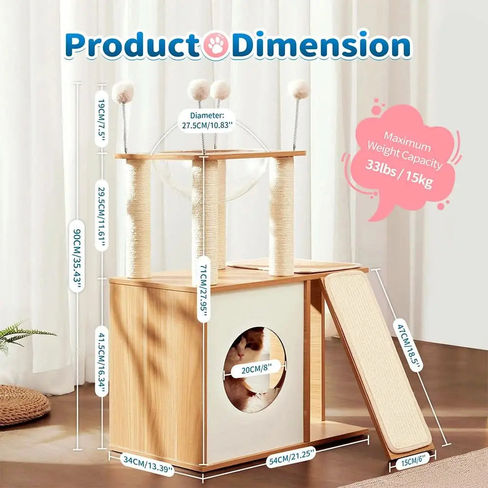 Modern Cat Tree | Multi-Level | Scratching Furniture | Cat Condo Tektoty