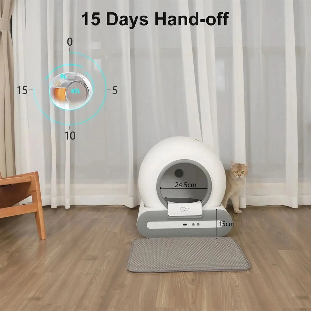 Smart Self-Cleaning Cat Litter Box with App Control & Health Monitoring – Automatic Odor-Free Solution for Multiple Cats Tektoty