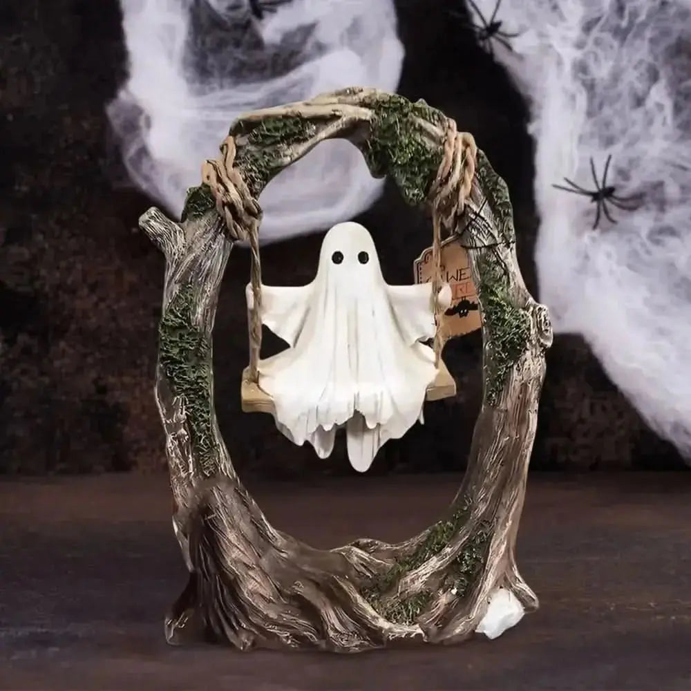 Charming Ghost Tree Swing Statue Tektoty