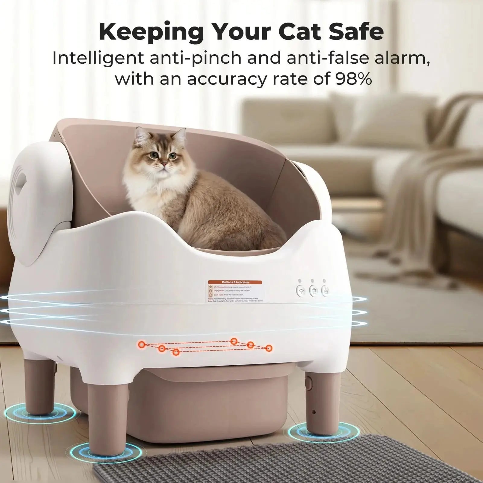 Smart Self-Cleaning Cat Litter Box with App Control – Automatic Odor-Free Litter Solution for Multiple Cats Tektoty