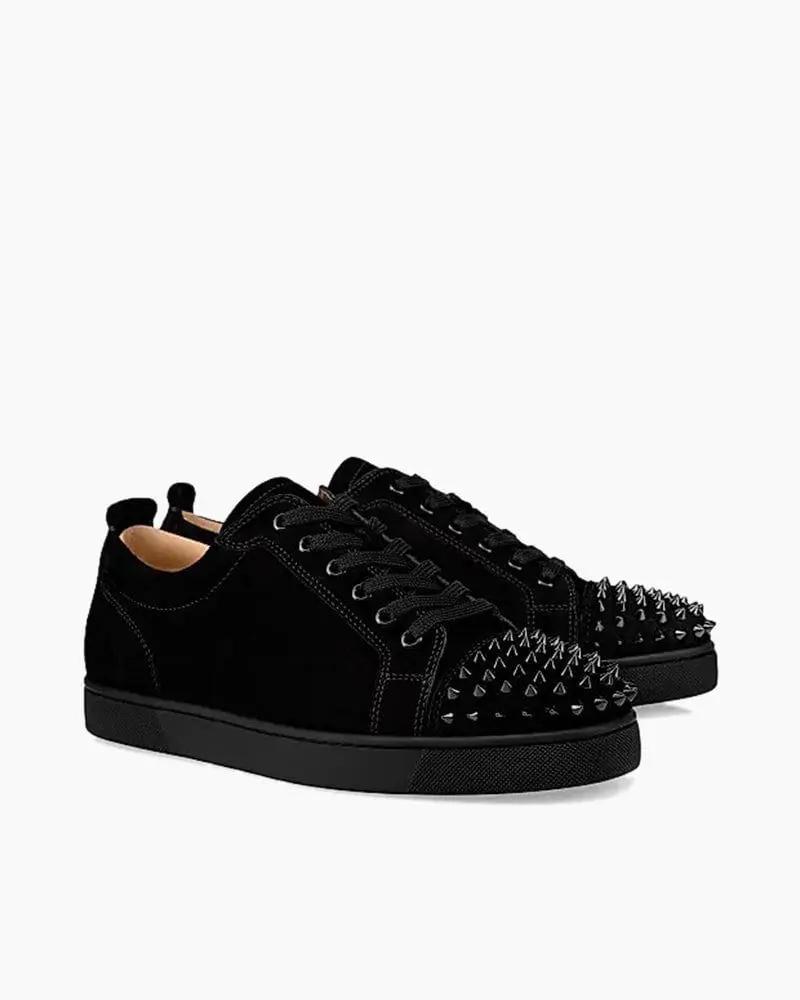Suede Stud Spikes Red Sole Low-Top Sneakers Tektoty