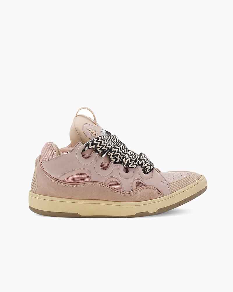 Curb Sneakers with Oversized Multicolor Laces Tektoty